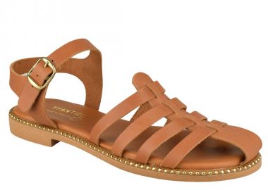 Γυναικεία Σανδάλια Δερμάτινα | Υφαντίδης | 128634 | Ταμπά - Υφαντίδης - 